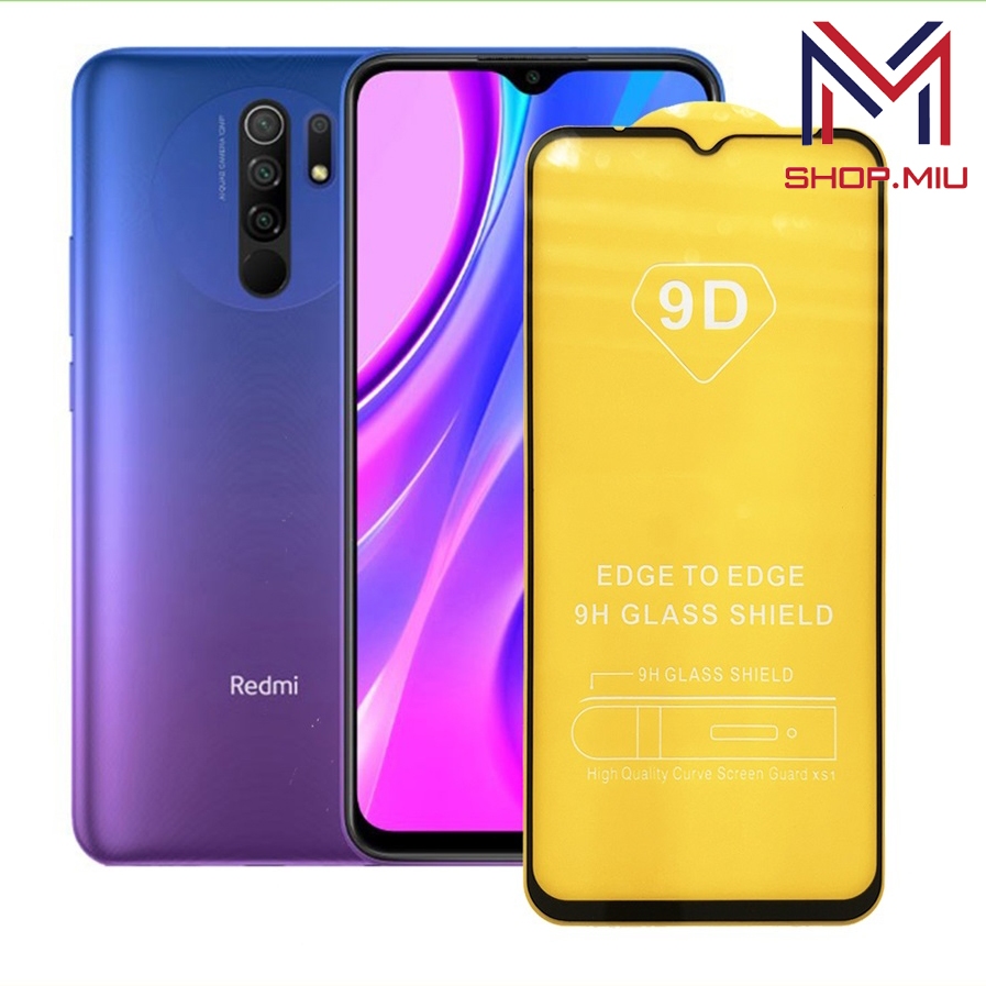 Kính cường lực 9D Xiaomi Redmi 9 full màn tặng giấy lau kính