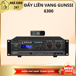 Đẩy liền vang,bộ amly đẩy liền vang công suất lớn Gunssi AV-6300 nghe nhạc,hát karaoke cực hay, chip chống hú cổng quang