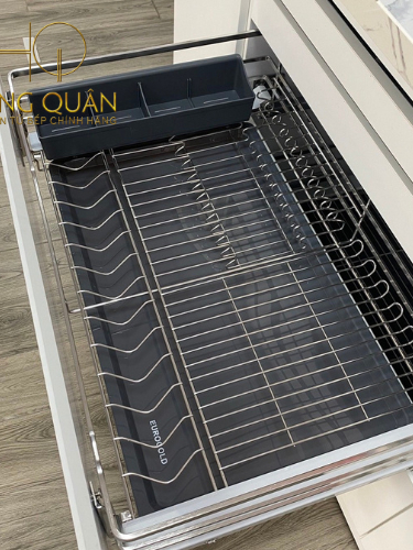 Giá Để Xoong Nồi, kệ đựng xoong nồi lắp tủ bếp dưới inox 304 nan dẹt CHÍNH HÃNG EUROGOLD.