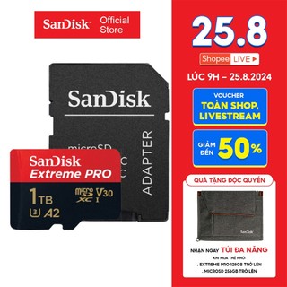 Thẻ nhớ microsdxc sandisk extreme pro v30 a2 512gb - 1tb 200mb/s