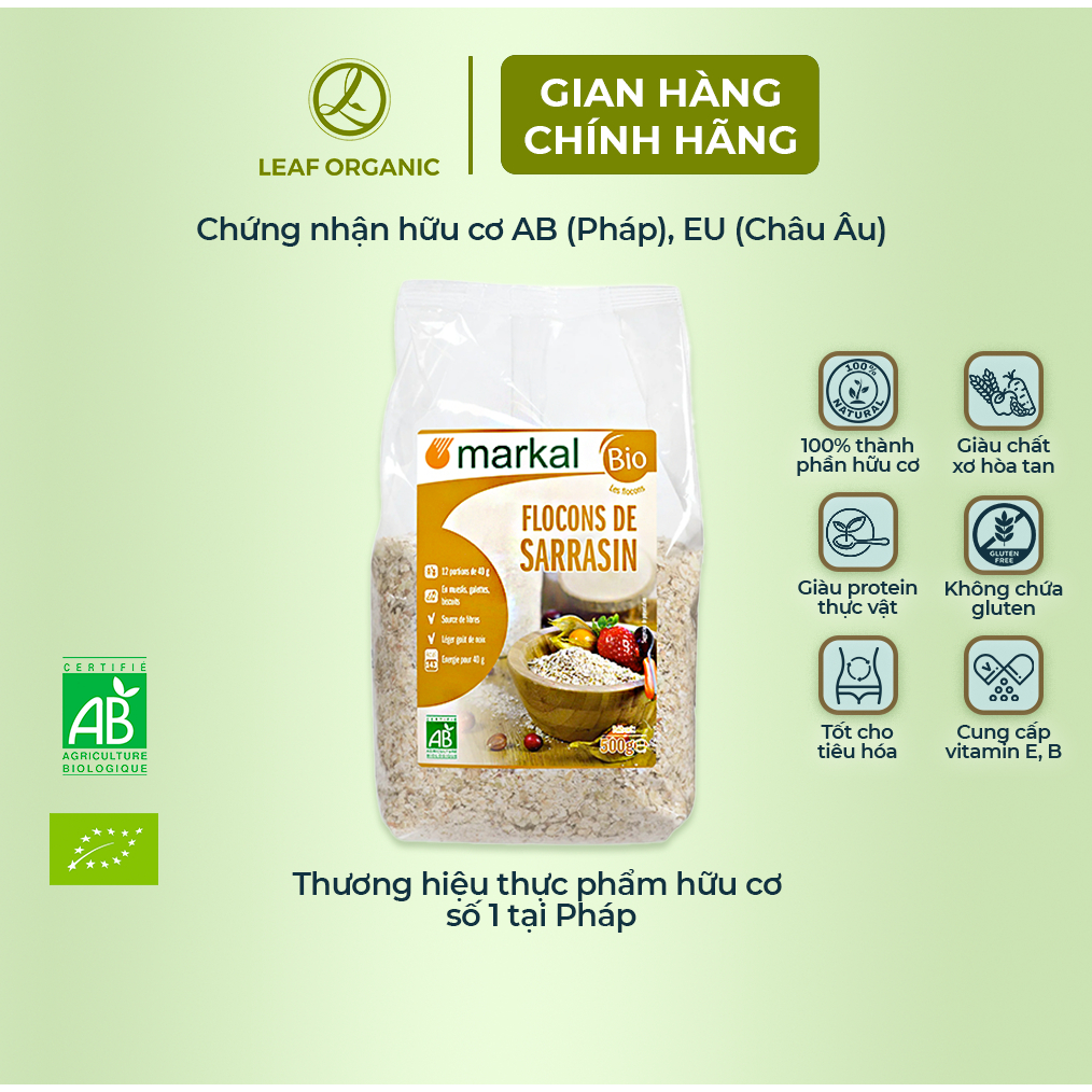 Kiều mạch cán dẹp Hữu Cơ Markal 500g