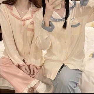 Bộ đồ ngủ pijama đũi xốp cao cấp áo tay dài quần dài, bộ ngủ nữ pijama dài tay CARY