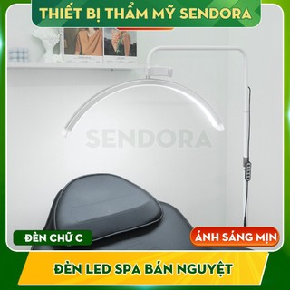 Đèn led spa bán nguyệt 23 inch - 40w, Đèn phun xăm, nối mi, spa chữ C kết hợp livestream - 3 màu ánh sáng