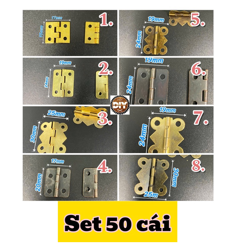 Set 50 bản lề mini [ TẶNG KÈM VÍT]