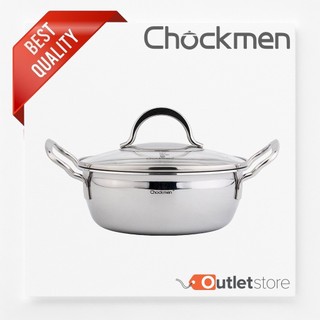 Nồi CHOCKMEN 18-22Cm Inox 18/10 Dày Dặn Nắp Kính Cường Lực Nồi Lẩu Om Cá Nấu Canh Dùng Mọi Loại Bếp