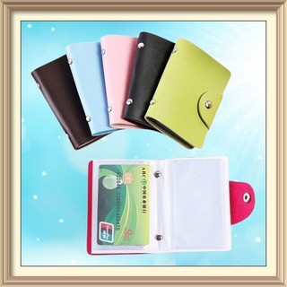 Ví da 8 ngăn mini đựng thẻ ngân hàng, atm, căn cước, card visit, thẻ sinh viên, thẻ nhân viên nhiều màu có khuy bấm