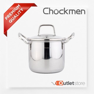 Nồi Cao CHOCKMEN 14Cm Inox 18/10 Cao Cấp Nồi Sâu Nấu Canh Nấu Rau Luộc Mì Dùng Bếp Từ