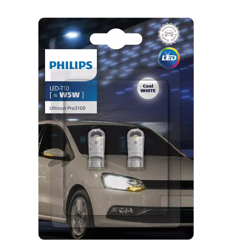 [LEDT2 ISOP] Đèn Led T10 Philips Ultinon [Bảo hành 5 năm] [Số lượng: 1 Cặp]