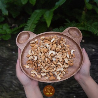 Khay Con Gấu, Gỗ Xà Cừ Nguyên Khối, Hoàn Thiện Thủ Công Chống Thấm
