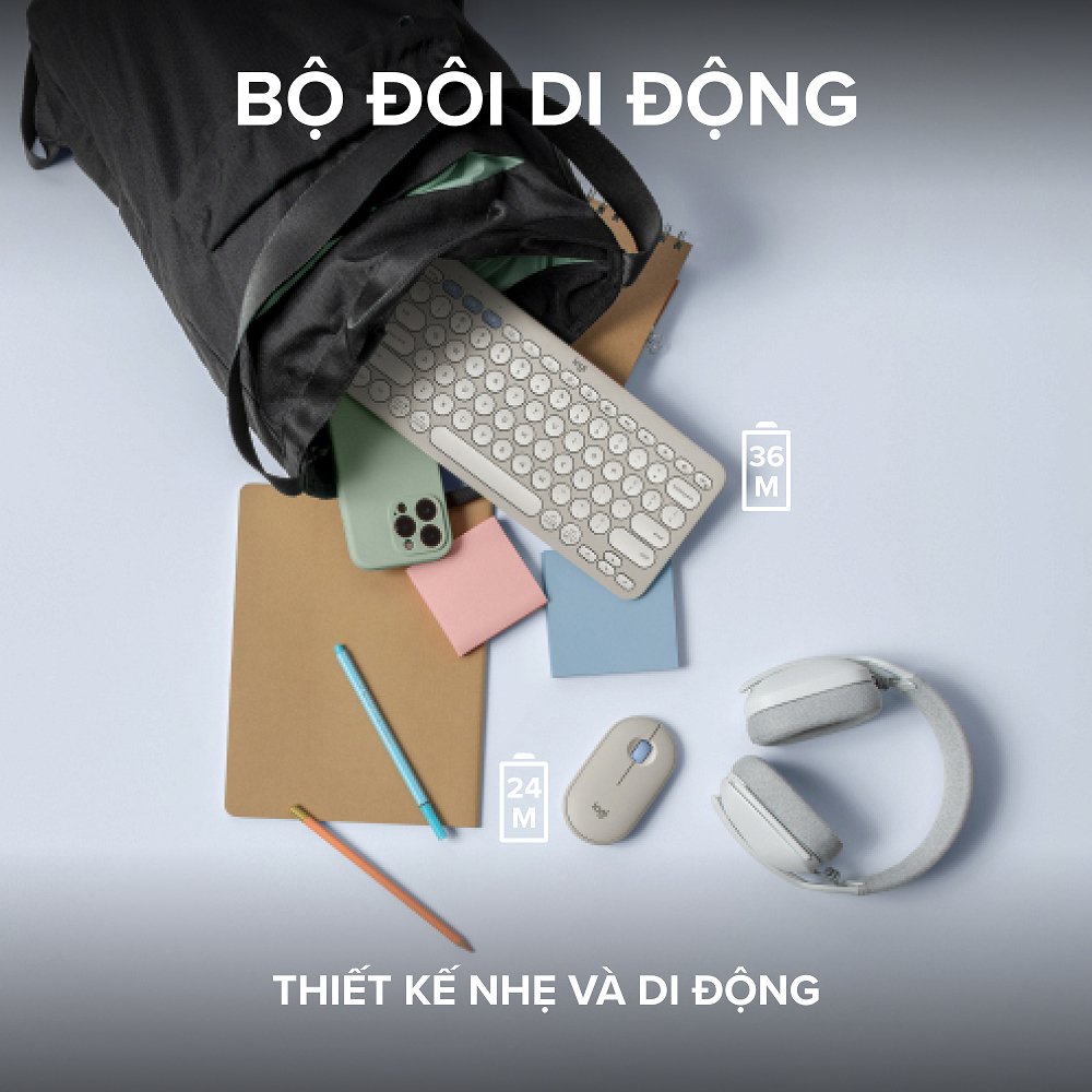 Combo Bàn phím Bluetooth Logitech K380s và chuột Bluetooth M350s - Yên tĩnh, Di động, Easy-Switch Chính hãng BH 12 tháng | BigBuy360 - bigbuy360.vn