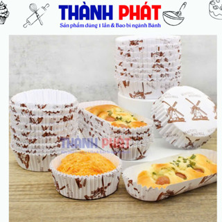 Cup giấy lớn nướng bánh ngọt - bánh mì - lót bánh sang trọng lịch sự - Nhài tròn Nhài Chữ Nhật