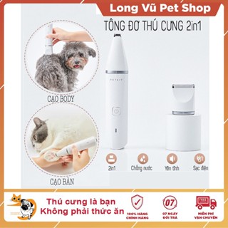 Tông đơ cắt lông chó mèo Petkit 2in1 vừa cạo tỉa lông body vừa cạo lông bàn chân - Long Vũ Pet Food