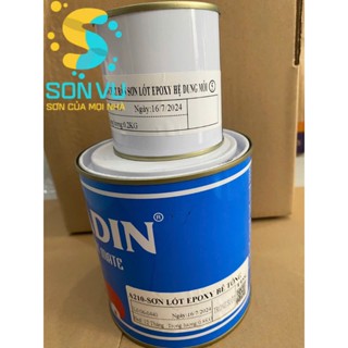  Cadin   Bộ 1kg  - Sơn Lót Epoxy Hai Thành Phần màu Trong Suốt cho nền bê tông nhà xưởng 