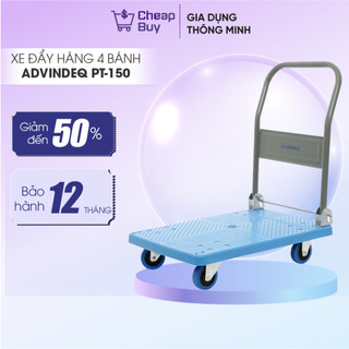 Xe đẩy hàng 4 bánh gấp gọn 170kg ADVINDEQ nhập khẩu, xe kéo hàng xếp gọn đa năng bánh xe chống ồn