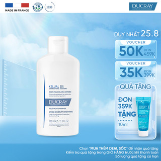 Dầu gội giảm gàu, viêm ngứa da đầu và ngừa tái phát ducray kelual ds shampoo 100ml