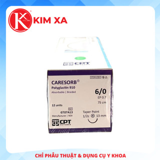 CHỈ PHẪU THUẬT TỰ TIÊU CPT CARESORB® POLYGLACTIN 910 số 6/0 - GT07A13 (hộp 12 tép)
