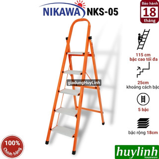 Thang ghế Nikawa NKS-05 - 5 bậc - 115cm - Khung thép