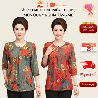 Áo cho mẹ, áo sơ mi nữ trung niên SULA