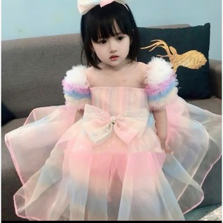 Váy Công Chúa Cộc Tay Bồng Voan Cầu Vồng Princess Amelia