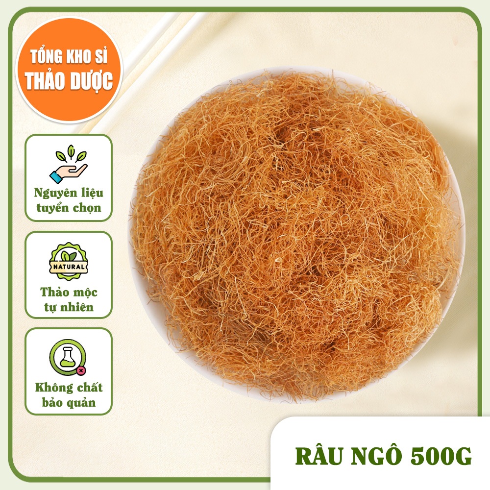 Râu ngô 500g, râu bắp, dâu ngô sạch, thơm, dùng pha trà, nấu nước sâm, thanh nhiệt, giải khát mùa hè