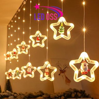 Dây đèn LED thả rèm trang trí giáng sinh NOEL dài 3 Mét