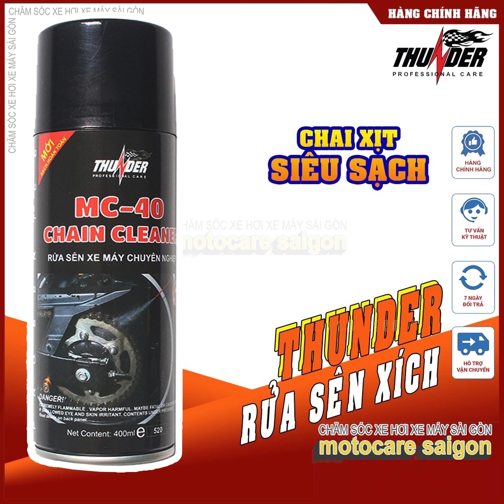 Rửa sên vệ sinh sên thunder MC40 400ml
