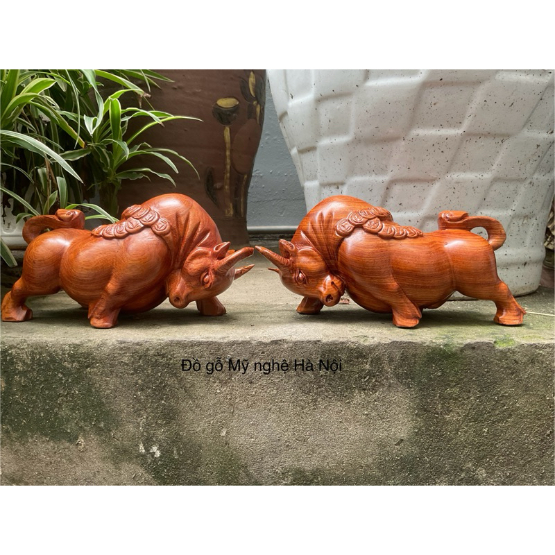 Tượng con trâu gỗ hương