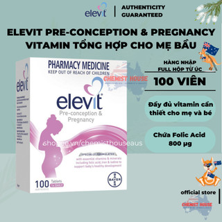 Elevit Vitamin Tổng Hợp Cho Mẹ Bầu & Giai Đoạn Thụ Thai Acid Folic Sắt Iot Canxi Pre-conception & Pregnancy Multivitamin
