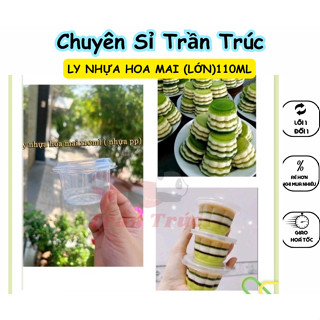 [HOẢ TỐC] Set 50 ly nhựa hoa mai 110ml, ly nhựa bông mai đựng rau câu, bánh flan, pudding 110ml- trần trúc