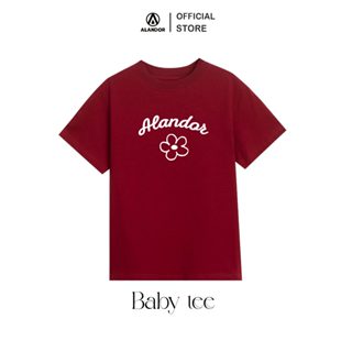 Áo Thun Baby Tee Alandor Form Slim Tay Ngắn Vải 100% Premium Cotton Mẫu HOA