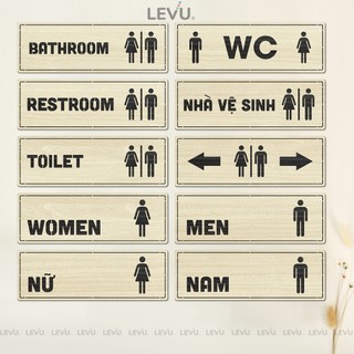  Bảng tên phòng dán cửa nhà vệ sinh WC Toilet Resroom Bathroom LEVU TL29S 