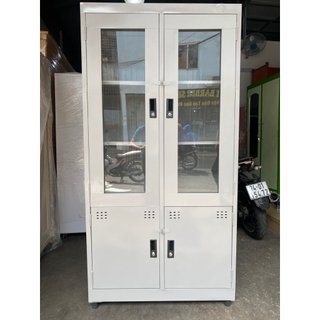 Tủ hồ sơ - tài liệu sắt tĩnh điện văn phòng 2 - 3 cánh kính cao cấp cho công ty, xí nghiệp