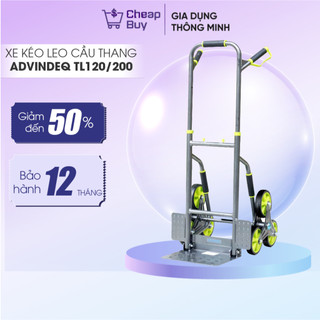 Xe kéo hàng leo cầu thang 6 bánh rút gọn 120kg nhập khẩu ADVINDEQ TL-120/200, xe kéo lên xuống cầu thang đa năng