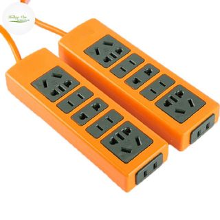 Bộ 02 Cái Ổ cắm điện 08 ổ cắm Màu Cam dây dài 03 mét công suất chịu tải đến 2500w  chất liệu nhựa cao cấp