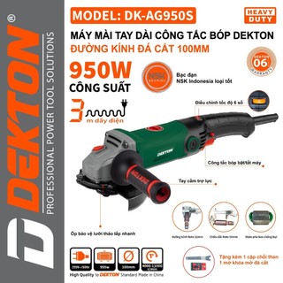 Máy mài dekton dk-ag950s 100mm 6 tốc độ đuôi dài