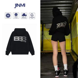 Áo Hoodie Basic in chữ BBB Nam Nữ Jinmi Form Rộng Vải Nỉ Bông Dày Dặn, Áo Nỉ Có Mũ