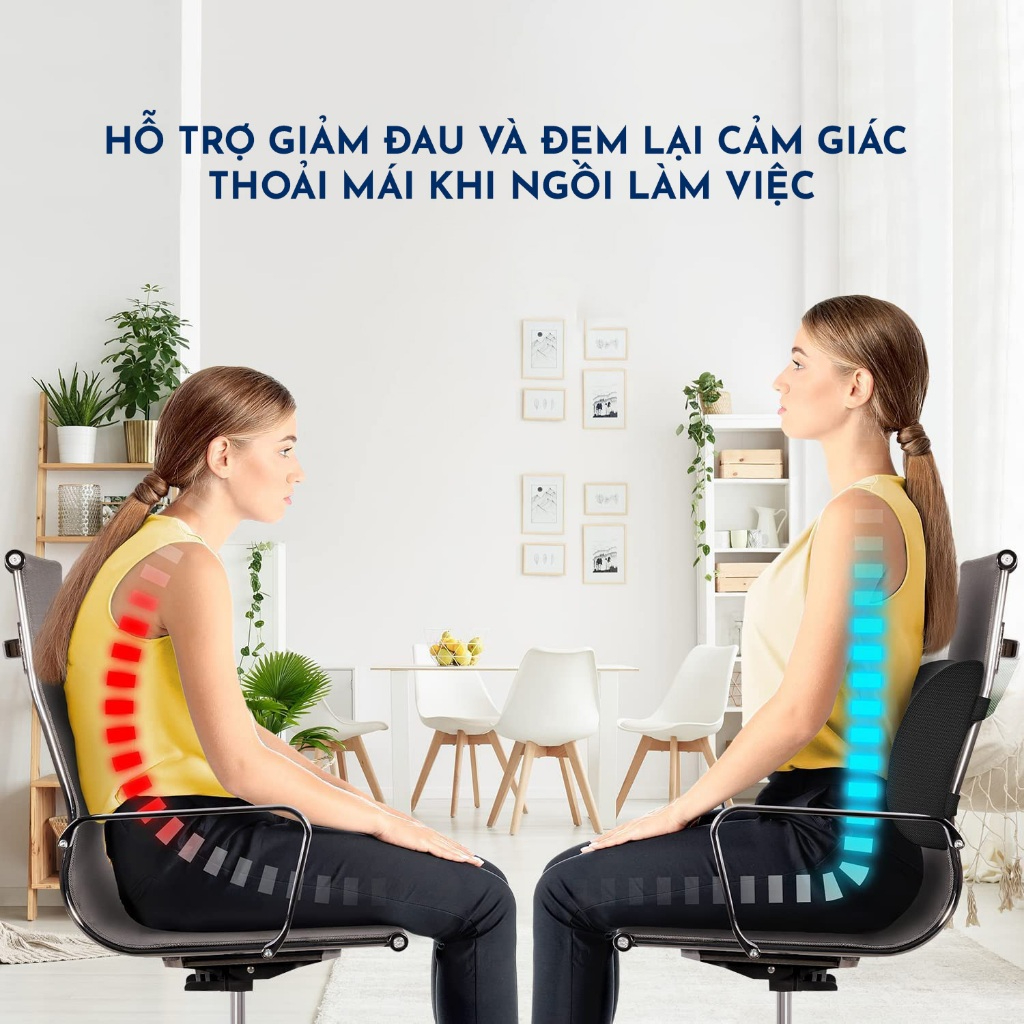 Gối Tựa Lưng NOOZ Foam Cao Su Non Kê Lưng Ngồi Văn Phòng Giảm Đau Thắt Lưng NOOZ Home Goods Pillow | BigBuy360 - bigbuy360.vn