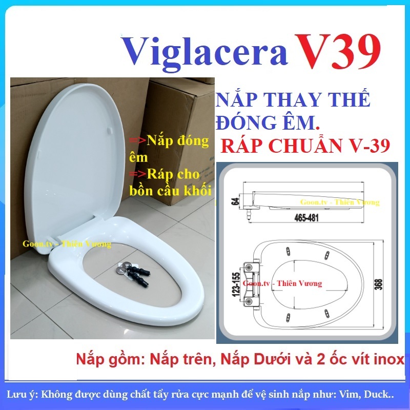 Nắp bàn cầu Viglacera V39, Là nắp rơi êm thay thế