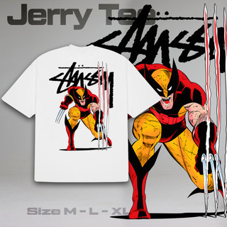 Áo Phông Nam Áo Thun Nam hình Logan Stu.ssy Marvel Wolverine Jerry Tee Tay Ngắn Cổ Tròn Tôn Dáng Cao Cấp Cotton