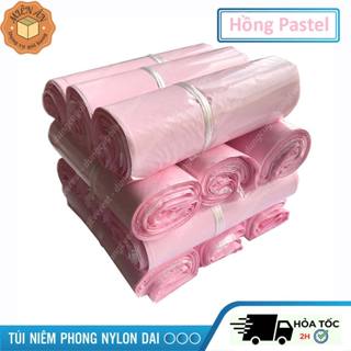 [1 kg] Túi gói hàng niêm phong, túi Pe màu Hồng Pastel, Hồng Nude Baby lớp keo dán siêu tiện lợi, hàng có sẵn nhiều size