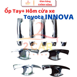 Ốp tay nắm, hõm cửa xe Toyota Innova 2017 - 2021, 2022, 2023, 2024 mạ crom sáng bóng