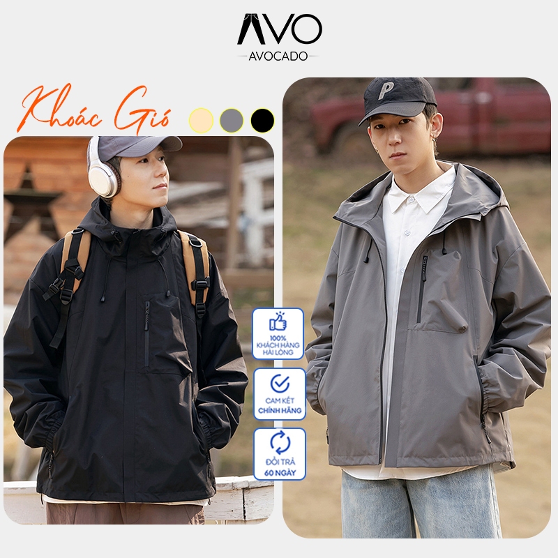 Áo Khoác GIÓ nam nữ Thu Đông có mũ cao cấp siêu ấm chống gió chống thấm nước chống tia UV Avocado