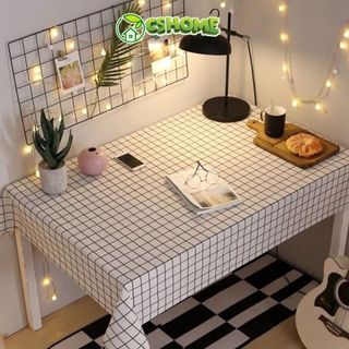  Khăn trải bàn caro decor bàn học phòng ăn tấm trải noel vitage chất liệu pvc chống thấm nước để chụp ảnh picnic dã ngoại 