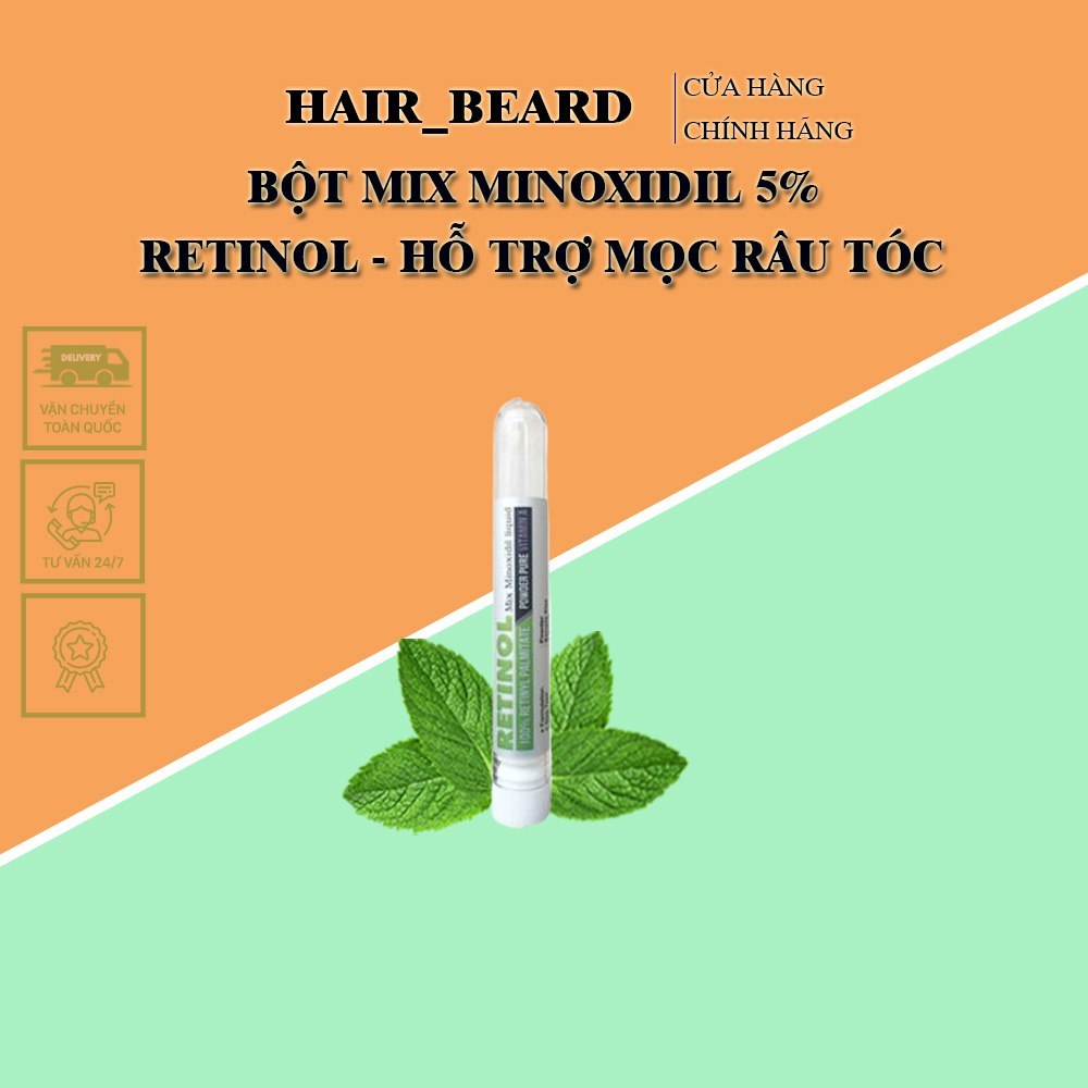 Retinol Mix Minoxidil Hổ Trợ Mọc Râu, Tóc