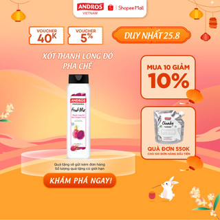 Xốt thanh long đỏ pha chế - làm từ trái cây thật - andros fruit mix - nguyên liệu pha chế - 820ml