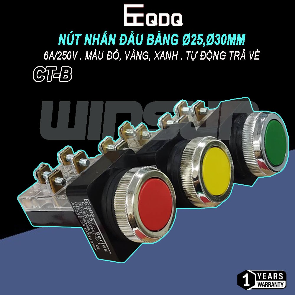Nút nhấn nhả, không đèn QDQ phi 25 phi 30