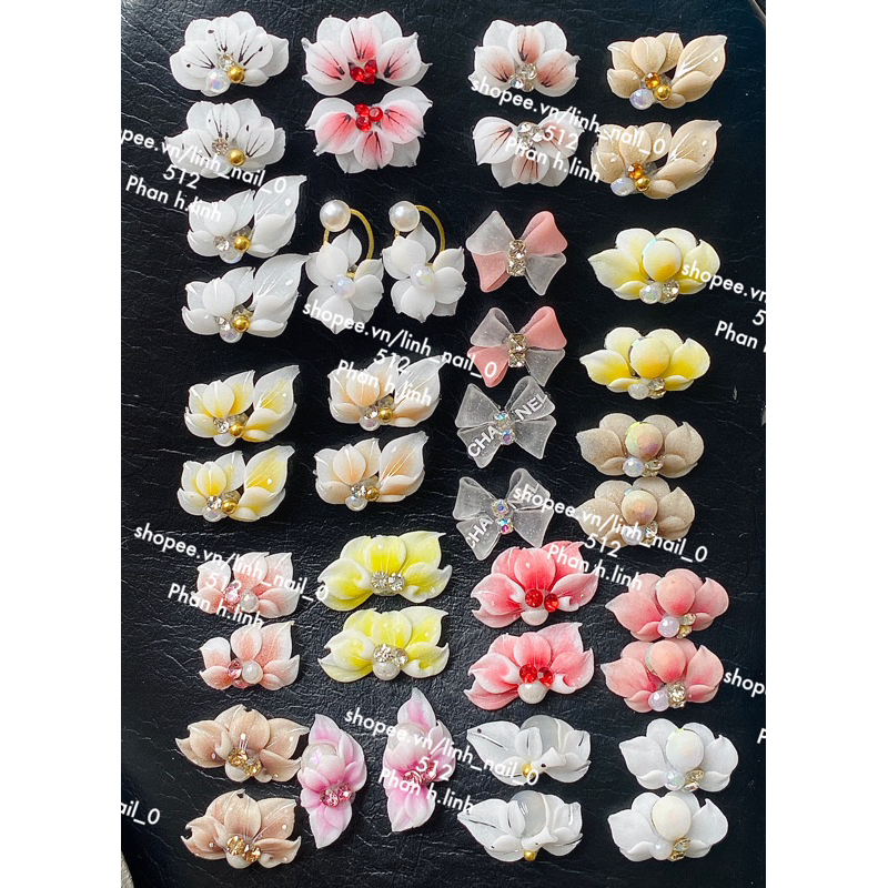 Hoa Bột Nail- Hoa Chân- Tay ( Hoa Thanh Lý  50 Mẫu)  Giá 1 Bông