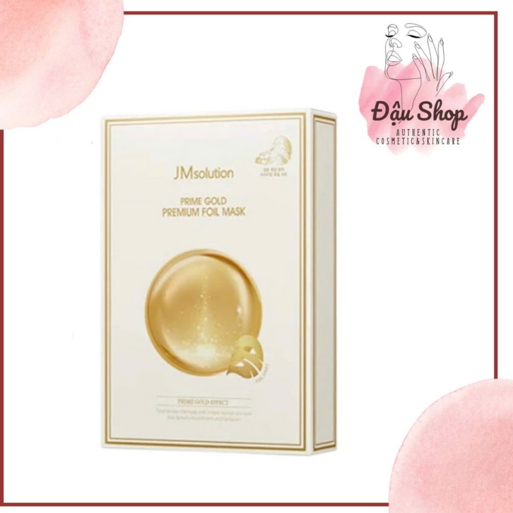  Hộp 10 miếng Mặt Nạ JM Solution cao cấp Prime Gold Premium Foil Masksăn chắc chống lão hóa da 