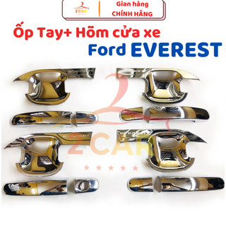 Ốp Tay nắm cửa, Hõm Cửa Xe Ford Everest 2017- 2019- 2020- 2021 mạ crom cao cấp