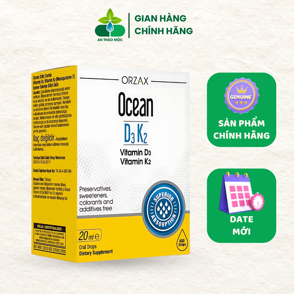 Ocean D3K2.Bổ Sung Giúp Tăng Cường Hấp Thu Canxi,Phát Triển Chiều Cao,Còi Xương.D3k2 Dạng Xịt